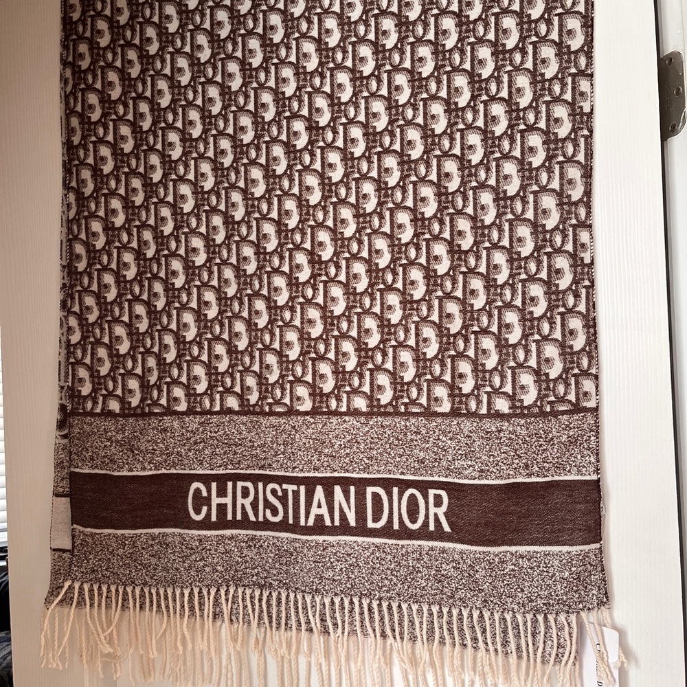 Christian Dior Brown Monogram Scarf